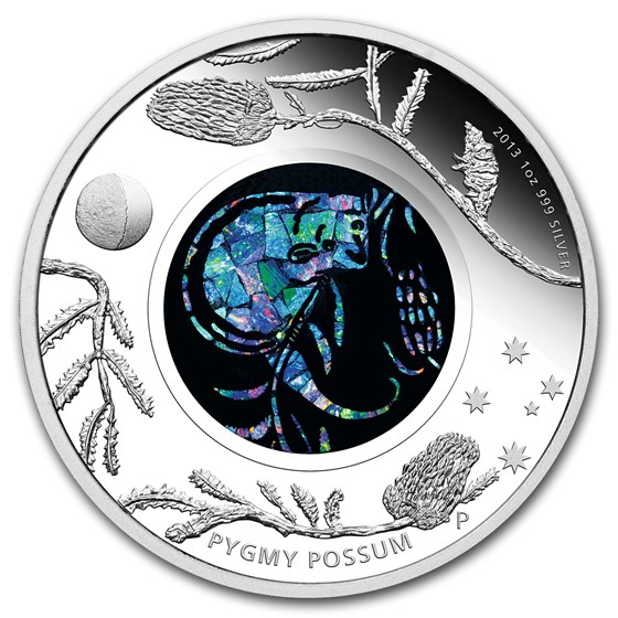 2013 Australia 1 oz Silver Opal Pygmy Possum Proof 2013 Australia 1 oz Silver Opal Pygmy Possum Proof